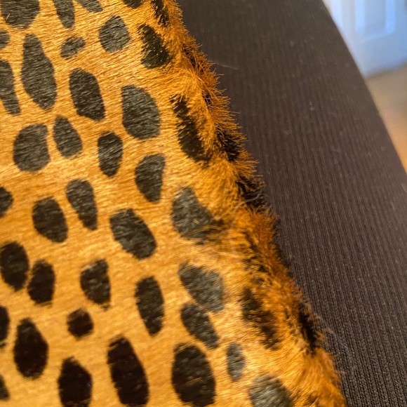 ♥️🎁♥️Leah Aiken Authentic Leopard Skin & Red Suede Pocketbook- Shoulder Bag - Picture 9 of 12